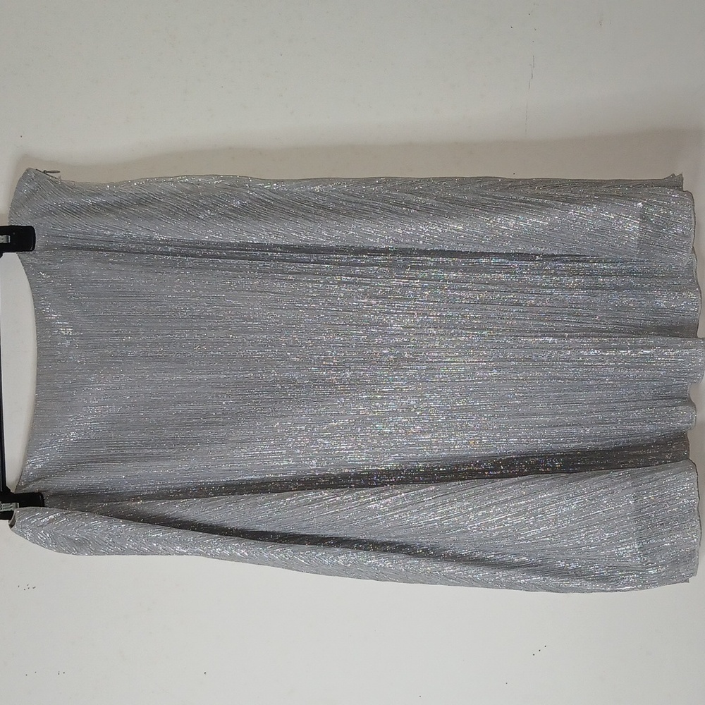Kasper women shimering silver A-line Holiday New Year skirt | Size: 14
